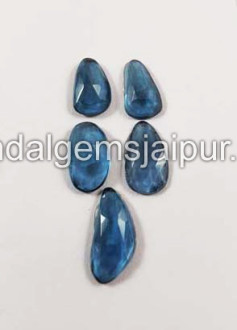 London Blue Topaz Rose Cut Slices
